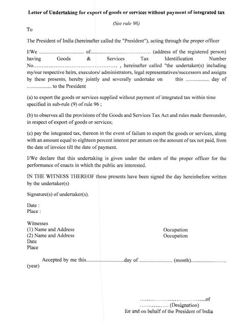 Letter of undertaking (LUT) | Tax Aid