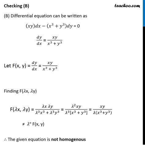 Ex 9.5, 17 (MCQ) - Which is a homogeneous differential equation