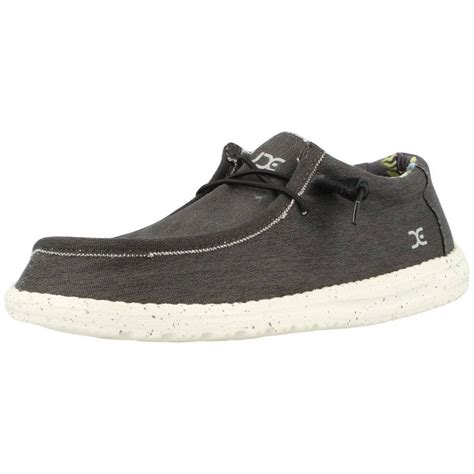 Hey Dude WALLY STRETCH Mens Wide Fit Shoes Black 41 - Walmart.com