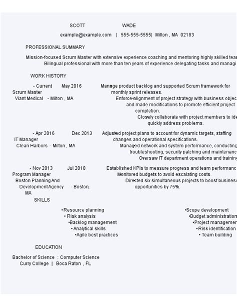 Scrum Master Resume Examples for 2023 (Template and Guide)