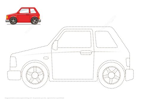 Connect the Dots to Draw a Car | Free Printable Puzzle Games