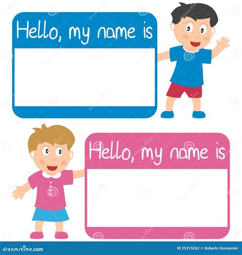 Name Tag with Kids stock vector. Illustration of isolated - 25315262