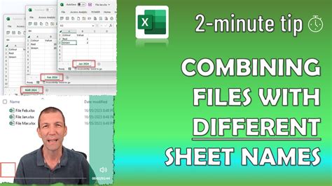 Power Query - Combine Excel files with different sheet names - YouTube