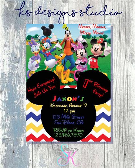 Mickey Mouse Clubhouse Invitation Mickey Ears Printable | Mickey mouse clubhouse invitations ...