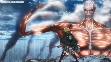 Armin and Eren vs Colossal titan I Attack on titan season 3 HD (60fps) - YouTube