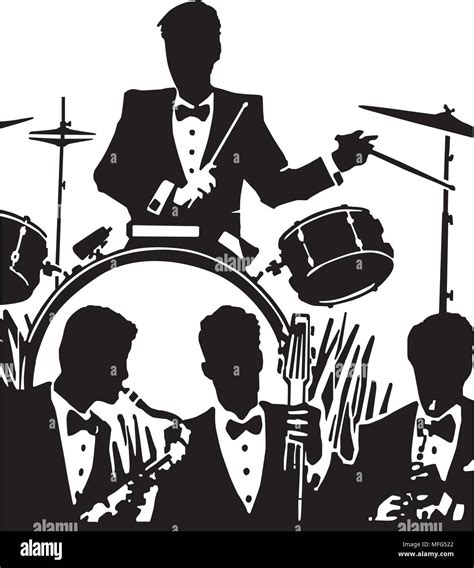 Jazz band clipart retro Stock Vector Images - Alamy