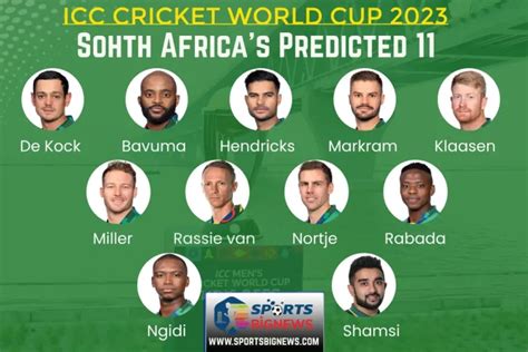 South Africa Squad, Playing 11, Schedule for Cricket World Cup 2023 - Sports Big News