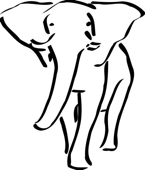 Elephant Line Art - Cliparts.co