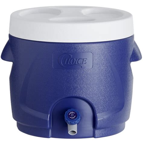 Choice 2.6 Gallon Blue Round Insulated Beverage Dispenser / Portable ...