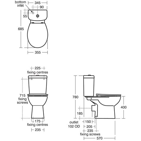 E822101 - Armitage Shanks Sandringham 21 Close Coupled Smooth Toilet : Bathroom Planet