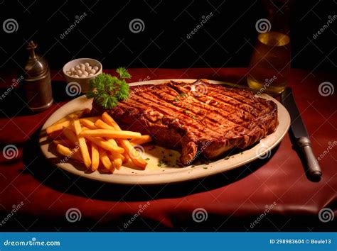 Closeup View of Entrecote Steak on Plate. Slices of Juicy Beef Steak or Angus Steak Stock Photo ...