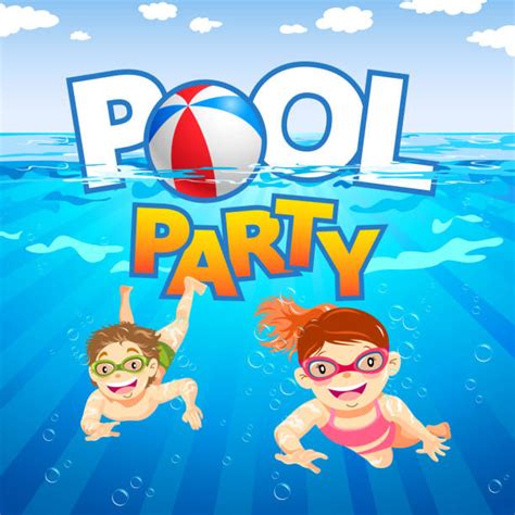 Pool Party Cartoon Clipart