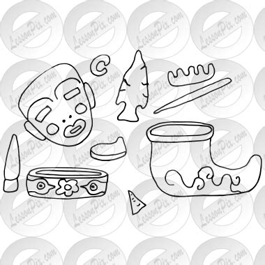 Artifacts Outline for Classroom / Therapy Use - Great Artifacts Clipart