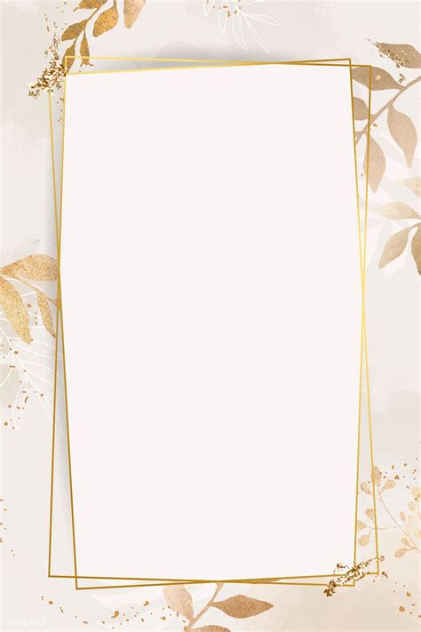 Download premium vector of Christmas golden rectangle frame on beige background vector b… | Gold ...