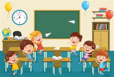 Kids Classroom with Kids Playing 1128657 Vector Art at Vecteezy