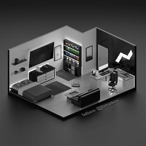 ⬜⬛ gaming room : r/blender