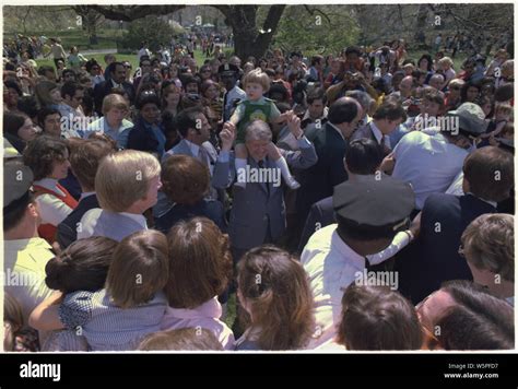 Jimmy Carter with grandson Jason Carter at the White House Easter Egg Roll Stock Photo - Alamy