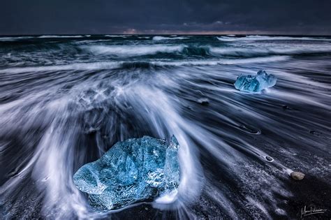 Diamond Beach Sunrise (Jokulsarlon Beach) Iceland, Iceland