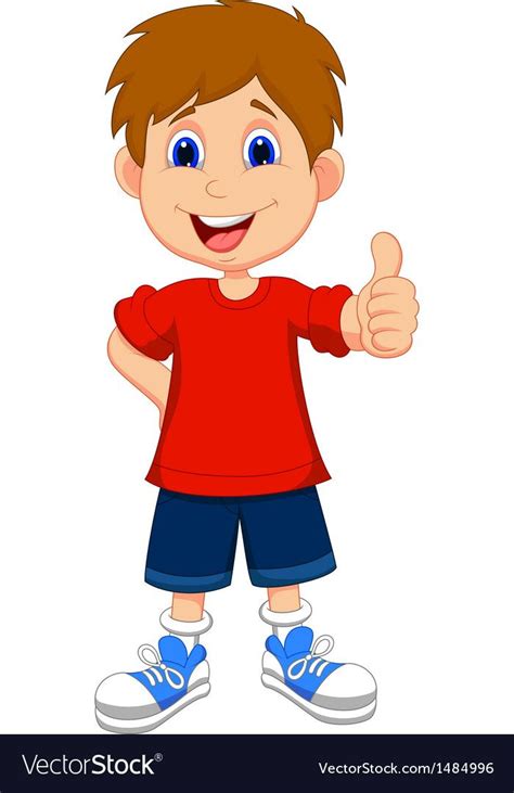 Cartoon boy giving you thumbs up Royalty Free Vector Image ...