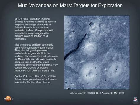 PPT - Mud Volcanoes on Mars: Targets for Exploration PowerPoint ...