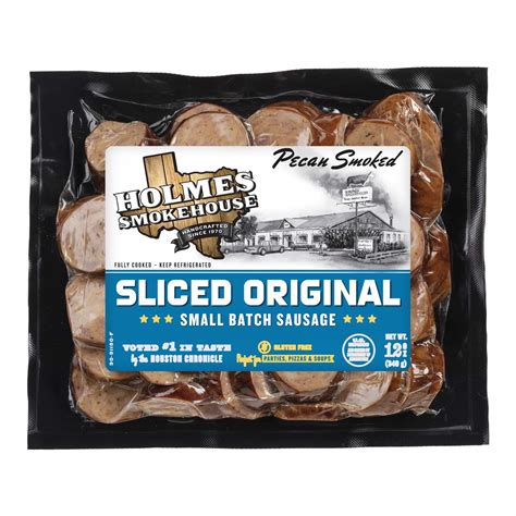 Pecan Smoked Sausage Slices - Holmes Smokehouse