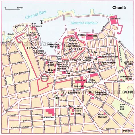 Map of Chania - Detailed