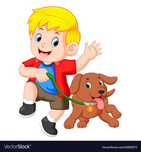 Boy And His Dog Clipart Images