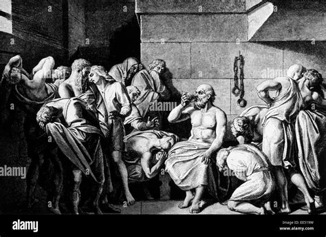 Socrates Drinking Hemlock (399 BC), Engraving, 1882 Stock Photo - Alamy