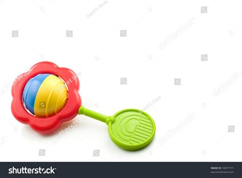 Colorful Baby Rattle On White Horizontal Stock Photo (Edit Now) 72877771