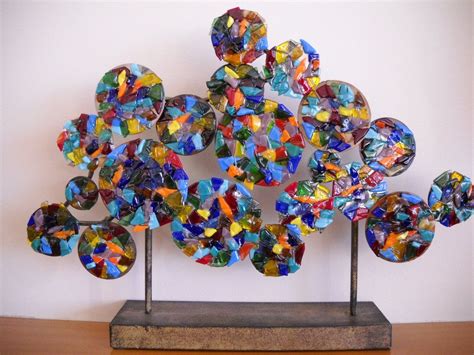 Fused glass sculpture by LynHunterDesigns on Etsy Great way to use up scrap! Stained Glass Birds ...