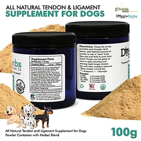 Dog Ligament and Tendon Healing - All Natural Human Grade Dog Tendon and Ligament Supplement ...