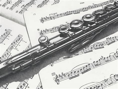 Flute Drawing by Kerstin Schroeder