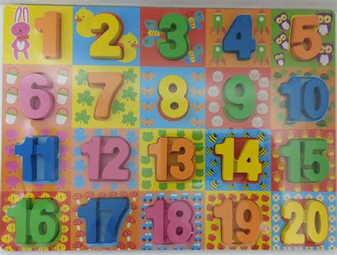 Colourful Number puzzle board (0-20) ⋆ BrainySparks