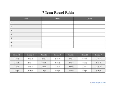 How To Make A 6 Team Round Robin Schedule - Printable Online