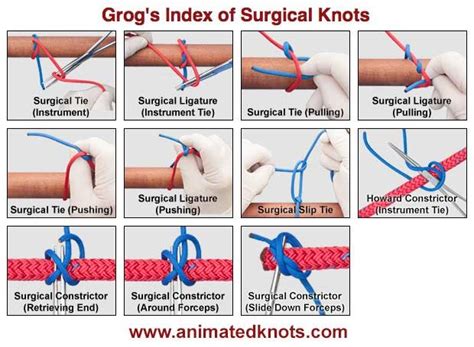 Surgical Knots | How to Tie Surgical Knots | Animated Surgical Knots | Surgical tech, Knots ...