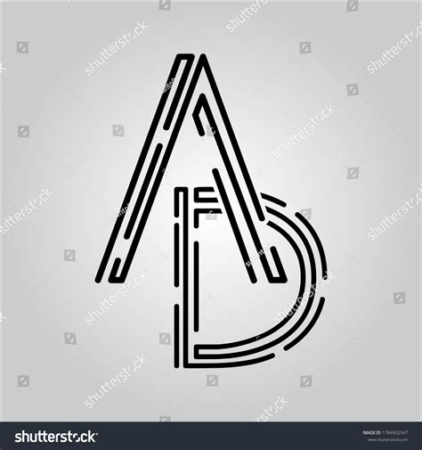 Ad Letter Logo White Backgroundblack Letter Stock Vector (Royalty Free ...