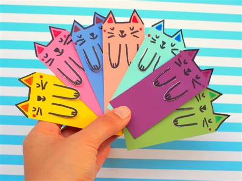 Cute Cat DIY Bookmarks From Paint Chips - DIY Candy