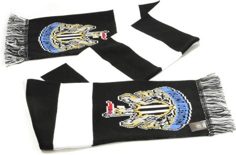 Newcastle United FC Official Football Jacquard Bar Scarf (One Size) (Black/White): Amazon.co.uk ...