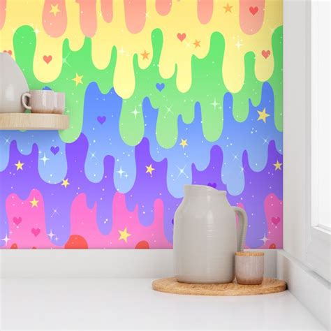 Rainbow Slime 2X Wallpaper | Spoonflower