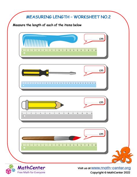 First Grade Worksheets: Measuring Length | Math Center