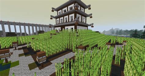 Asian bamboo farm Minecraft Project