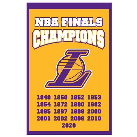 Los Angeles Lakers 17-Time NBA Finals Champions Banner