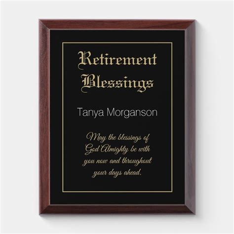 Unique Retirement Blessing custom gift Plaque | Zazzle.com in 2021 ...