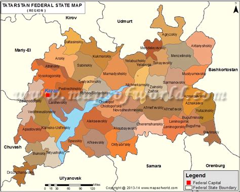 Tatarstan Map | Republic of Tatarstan Russia Map