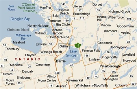 Orillia, Ontario area map & More