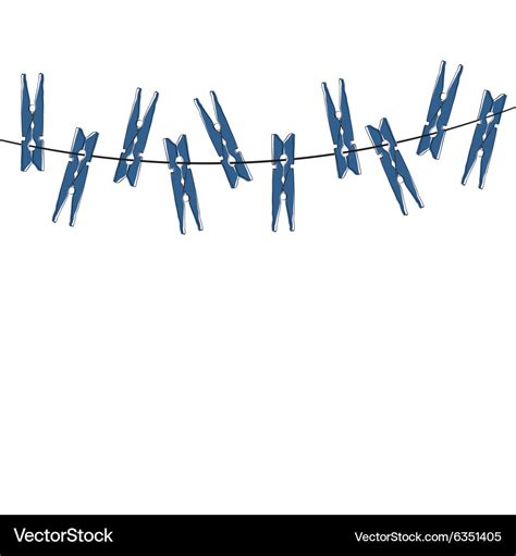 Blue cartoon clothespins Royalty Free Vector Image