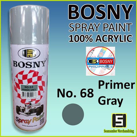 Bosny Acrylic Spray Paint No. 68 Primer Gray | Lazada PH