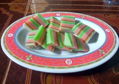 9 Langkah Cara Bikin Kue lapis tepung beras yang Enak