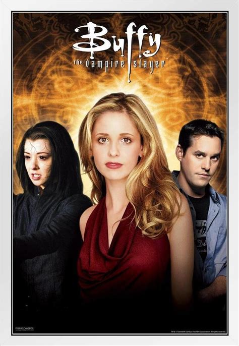 Buffy The Vampire Slayer Season 6 Trio 90s TV Show Series Horror White Wood Framed Poster 14x20 ...