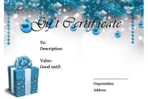 Christmas Gift Certificate Templates